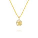 Load image into Gallery viewer, 18K Real Gold Elegant V.R.C Round Stone Necklace