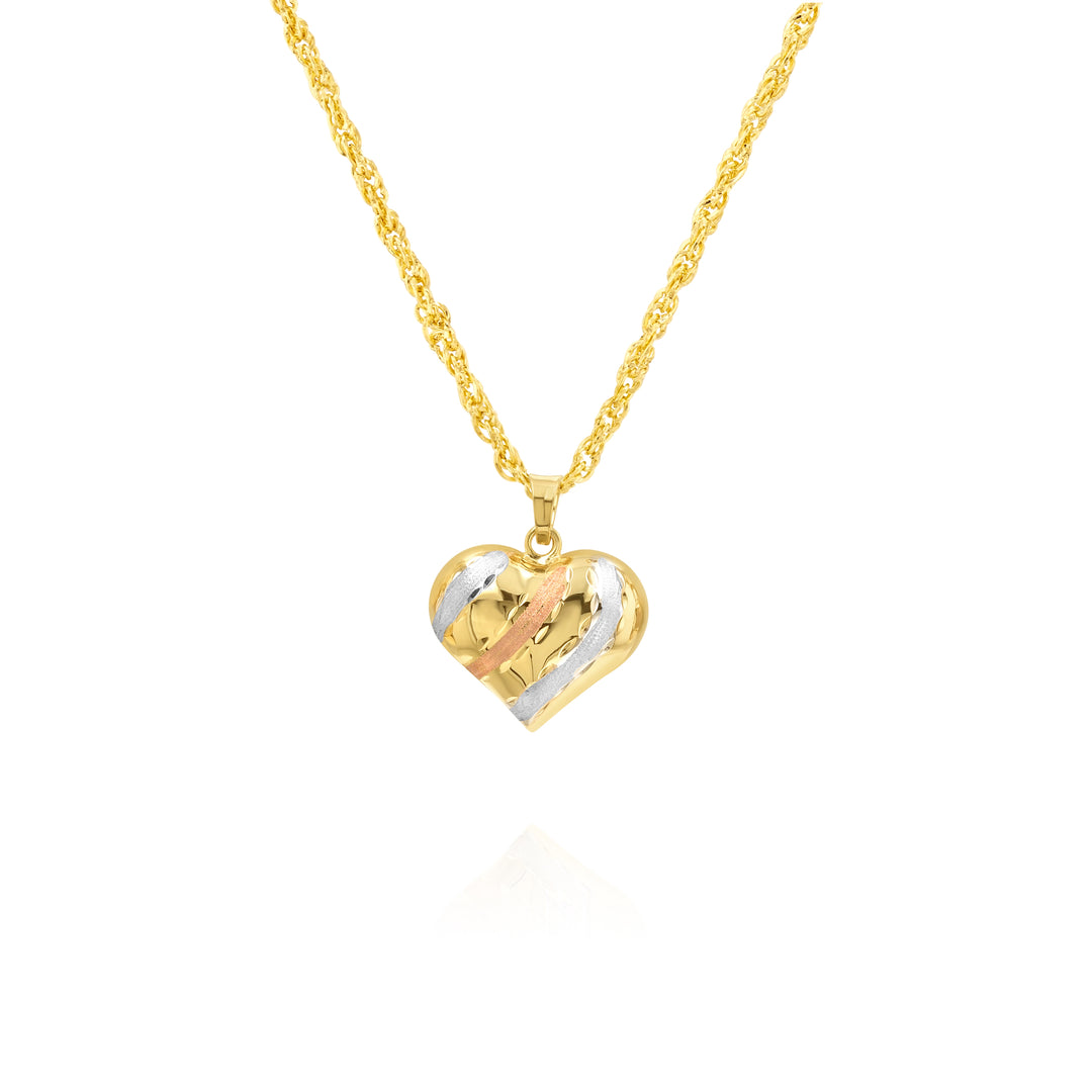18K Real Gold Heart Necklace