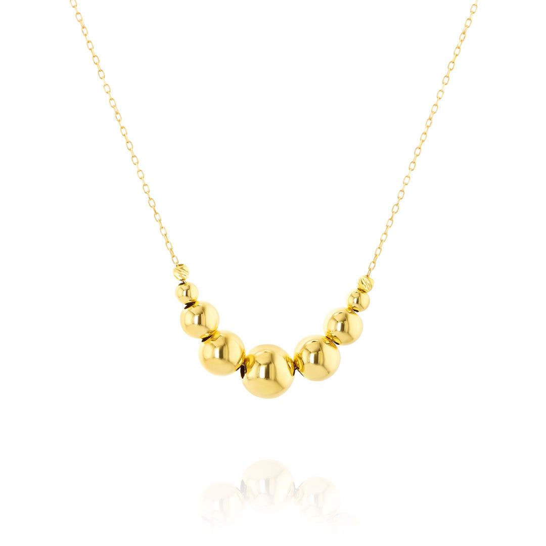 18K Real Gold Ball Seeds Necklace