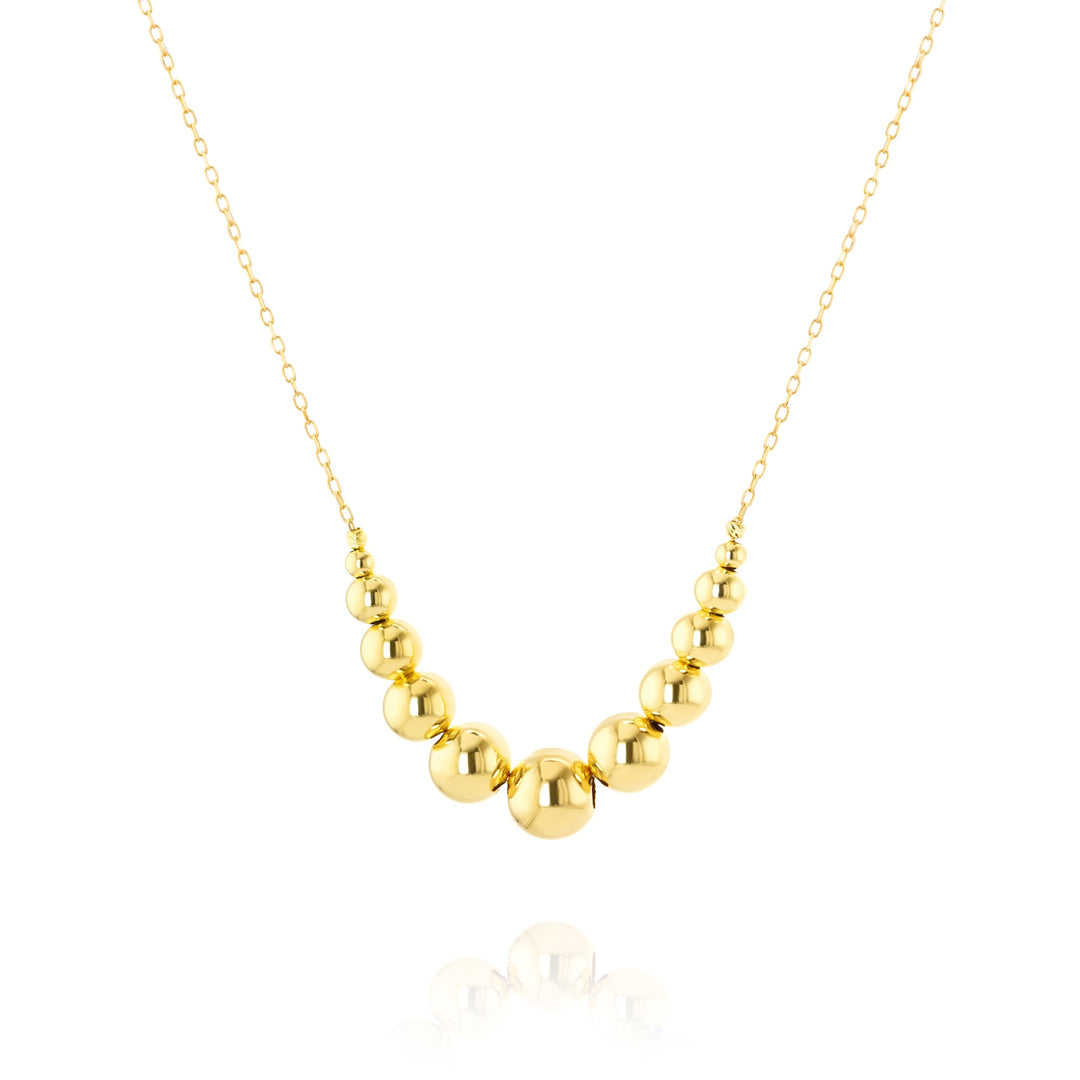 18K Real Gold Ball Seeds Necklace