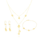 Load image into Gallery viewer, 18K Real Gold Round Flower Jewelry Set
