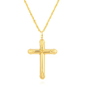 18K Real Gold Red Jesus Cross Necklace