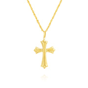 18K Real Gold White Cross Necklace