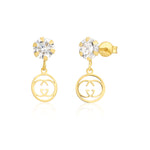 Load image into Gallery viewer, 18K Real Gold Hanging Stone Stud Earrings
