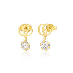 Load image into Gallery viewer, 18K Real Gold Hanging Stone Stud Earrings
