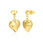 Load image into Gallery viewer, 18K Real Gold Hanging Heart Stud Earrings
