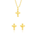 Load image into Gallery viewer, 18K Real Gold Screw Bubble Cross Jewelry Set
