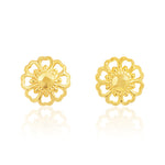 Load image into Gallery viewer, 18K Real Gold Flower Earring Set
