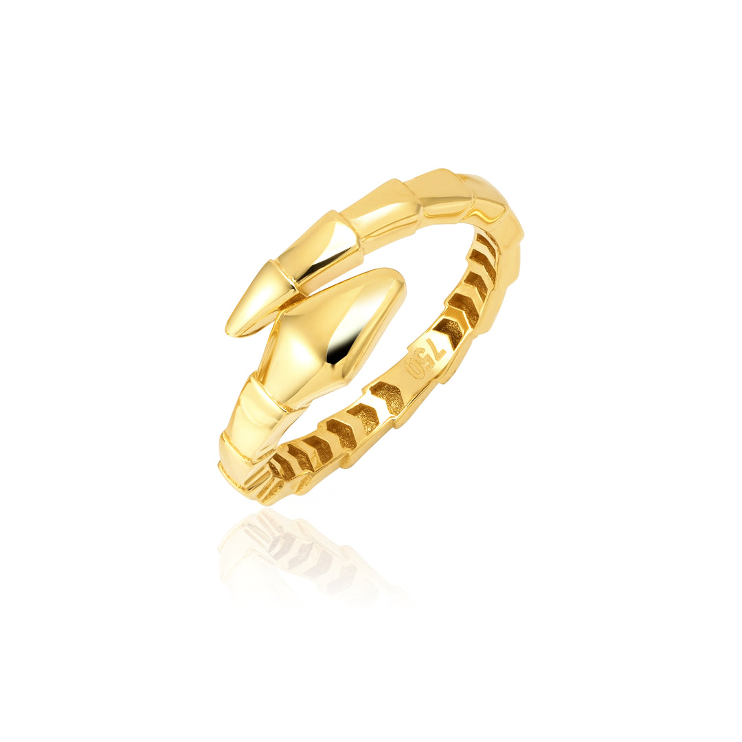 18K Real Gold Elegant Snake Ring