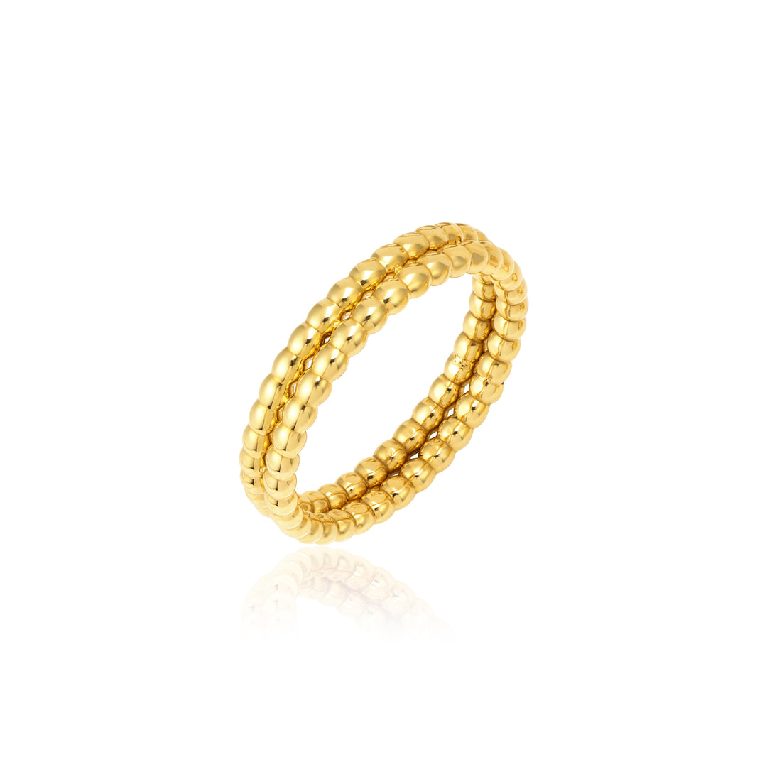 18K Real Gold Double Layer Seed Ring