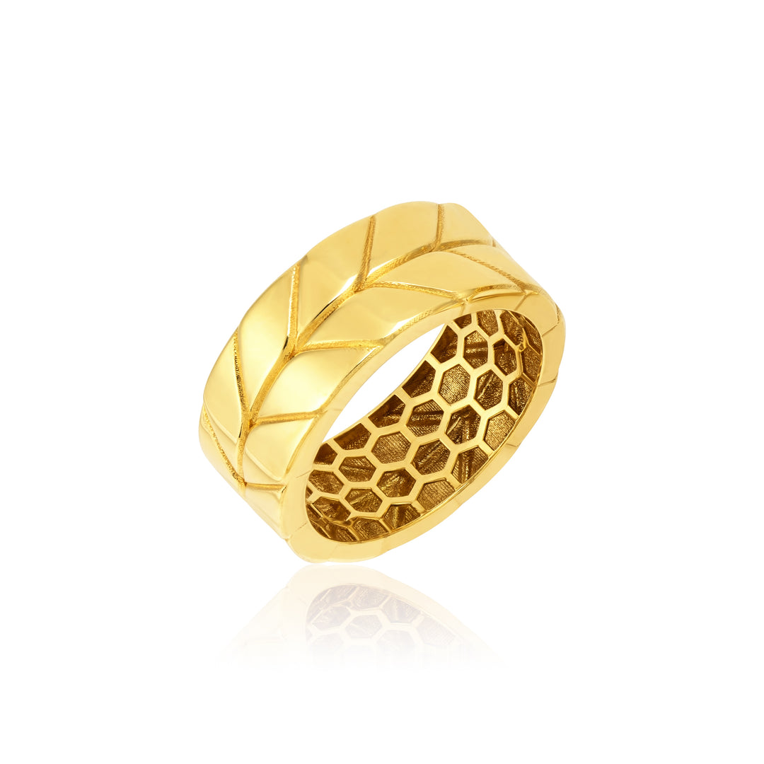 18K Real Gold Elegant Thick Ring