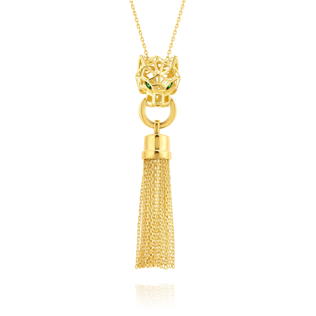 18K Real Gold Elegant Panther Necklace