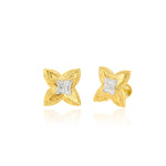 Load image into Gallery viewer, 18K Real Gold Flower Screw Earring Set
