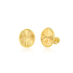 Load image into Gallery viewer, 18K Real Gold Oval Round Screw Earring Set
