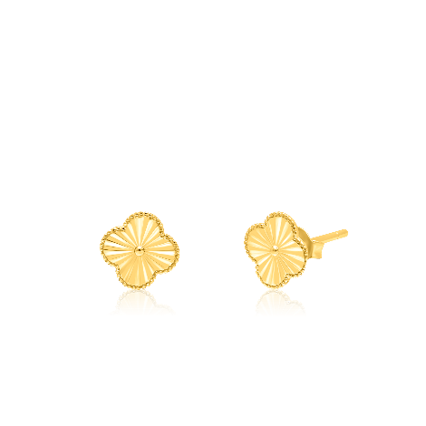 18K Real Gold Flower Earring Set
