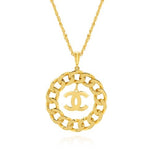 Load image into Gallery viewer, 18K Real Gold C.H Round Linked Necklace
