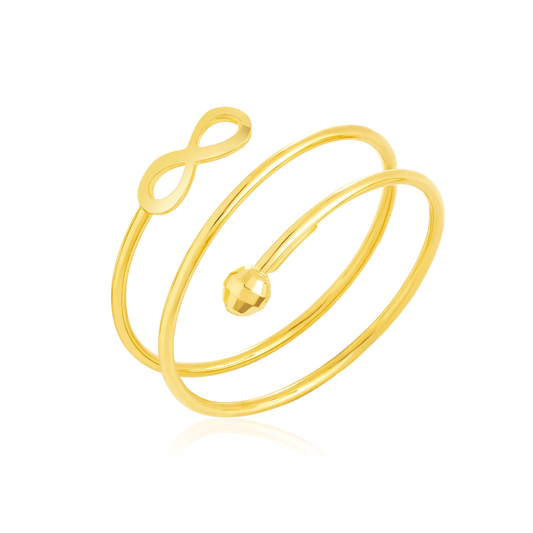 18K Real Gold Adjustable Infinity Ring