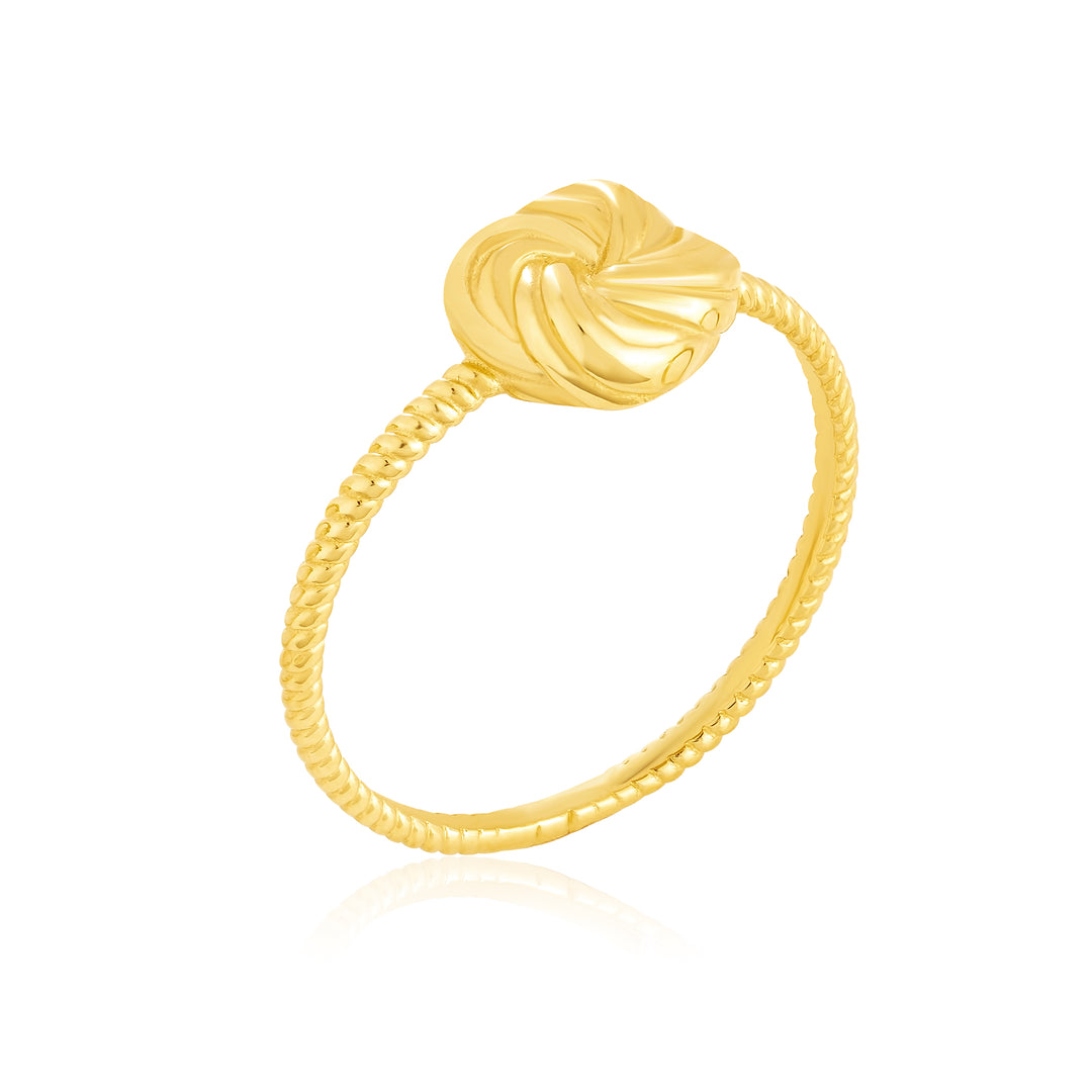 18K Real Gold Flower Ring