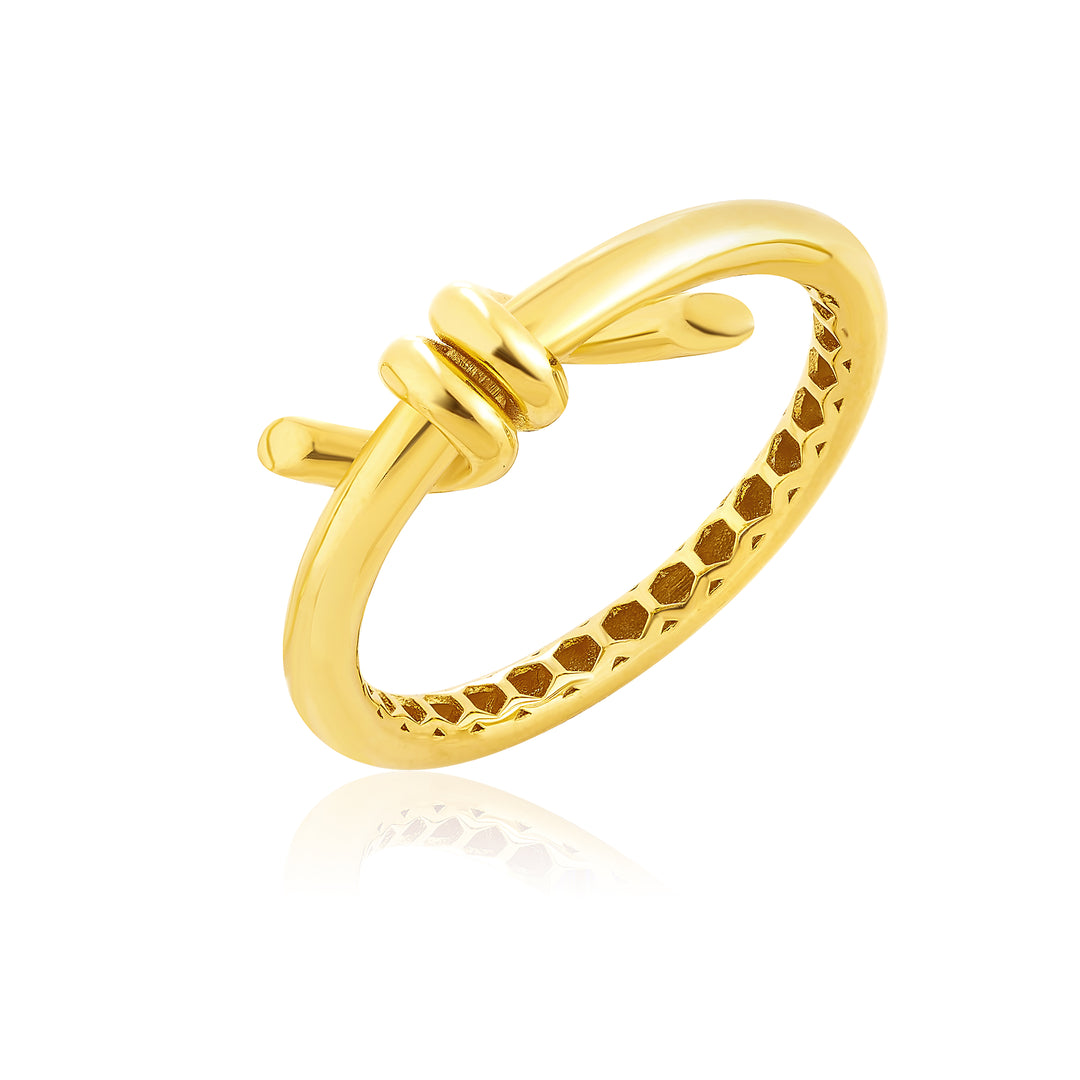 18K Real Gold Knot Ring