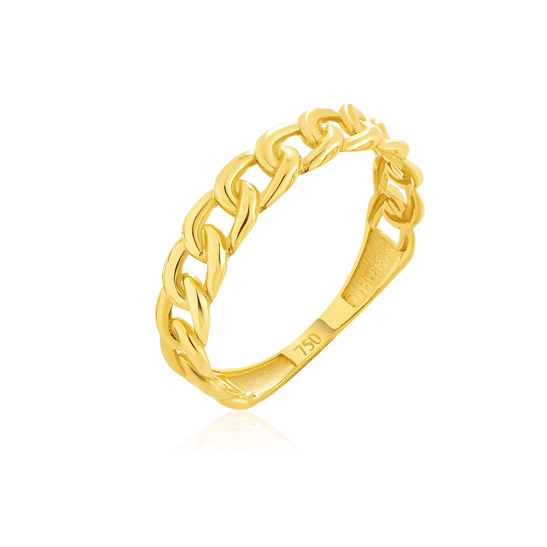 18K Real Gold Linked Ring