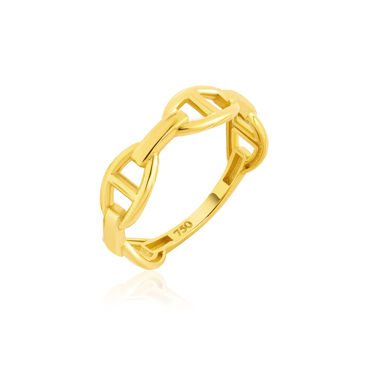 18K Real Gold Elegant Linked Ring – Hamsa Gold