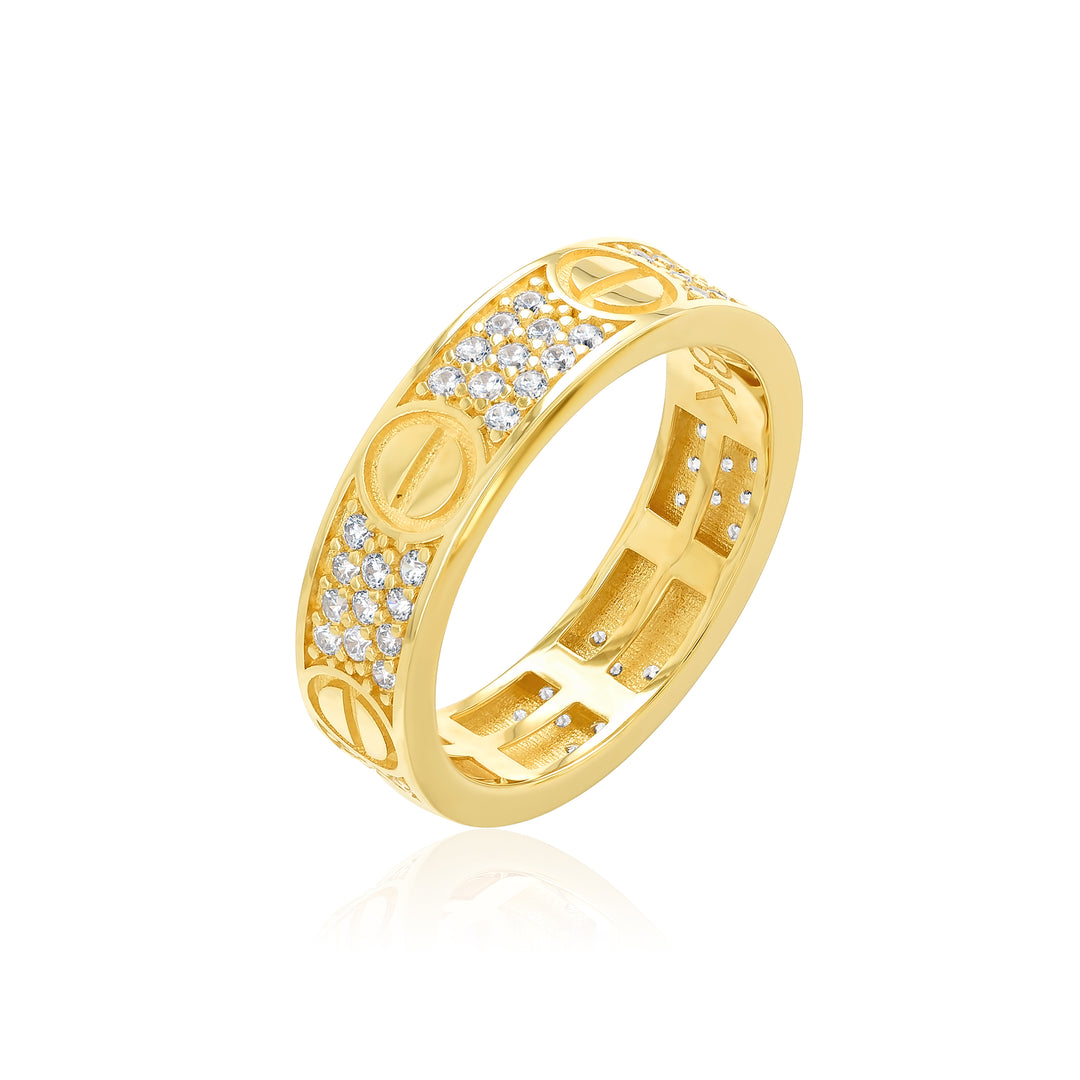 18K Real Gold Elegant C.R Stone Ring