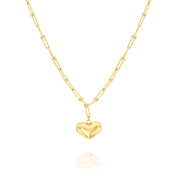 18K Real Gold Elegant U-Link Heart Jewelry Set