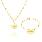 Load image into Gallery viewer, 18K Real Gold Elegant U-Link Heart Jewelry Set
