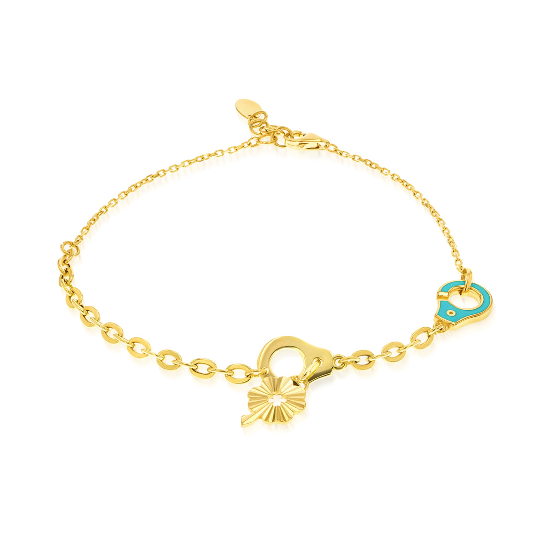 18K Real Gold Elegant Flower Jewelry Set
