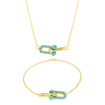 Load image into Gallery viewer, 18K Real Gold Elegant U-Linked Jewelry Set