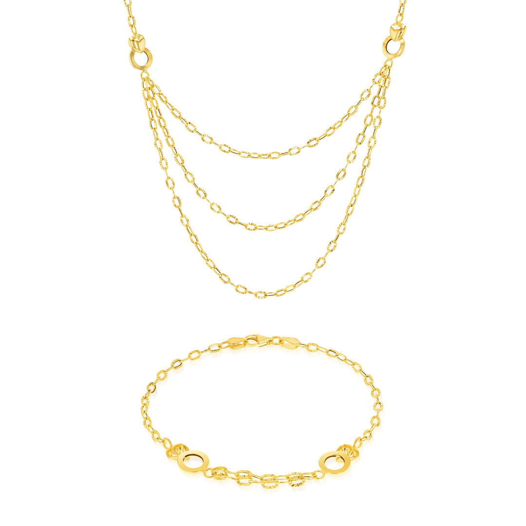 18K Real Gold Thin Layer Jewelry Set