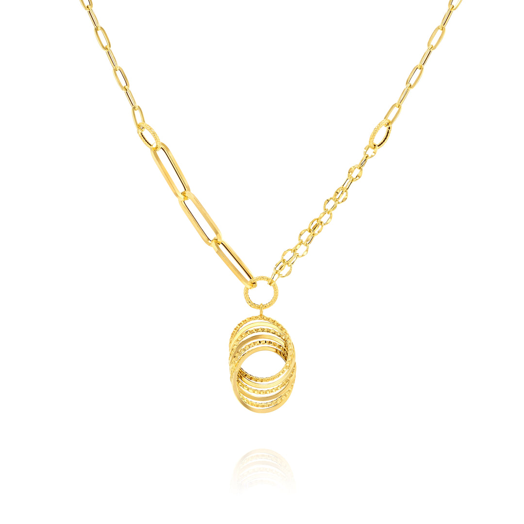 18K Real Gold Circle Knot Jewelry Set