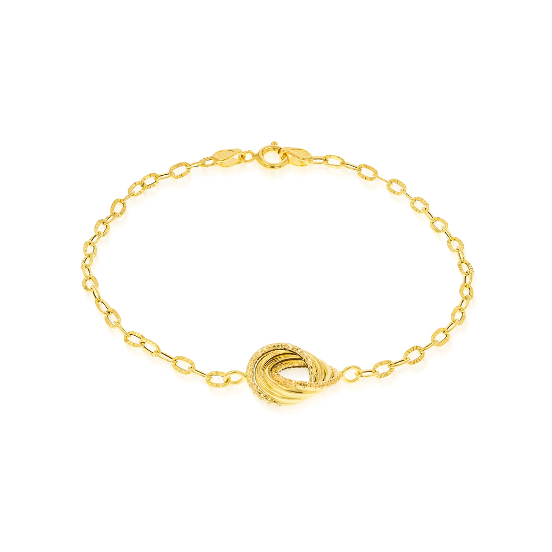 18K Real Gold Circle Knot Jewelry Set