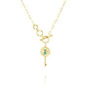 18K Real Gold Spider Key Jewelry Set