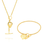 Load image into Gallery viewer, 18K Real Gold Heart Jewelry Set