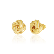 18K Real Gold Twisted Knot Jewelry Set