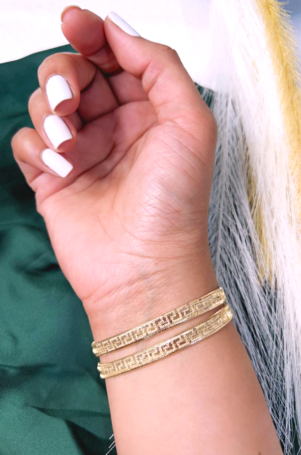 18K Real Gold Elastic Bangle