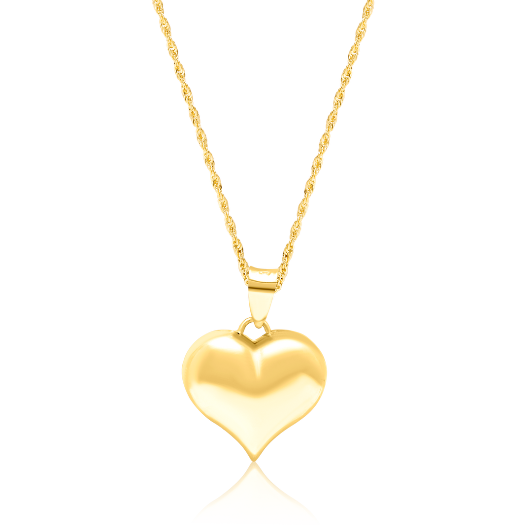 18K Real Gold Heart Necklace
