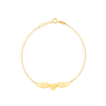 Load image into Gallery viewer, 18K Real Gold Heart Wings Bracelet
