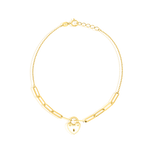Load image into Gallery viewer, 18K Real Gold Heart Linked Bracelet

