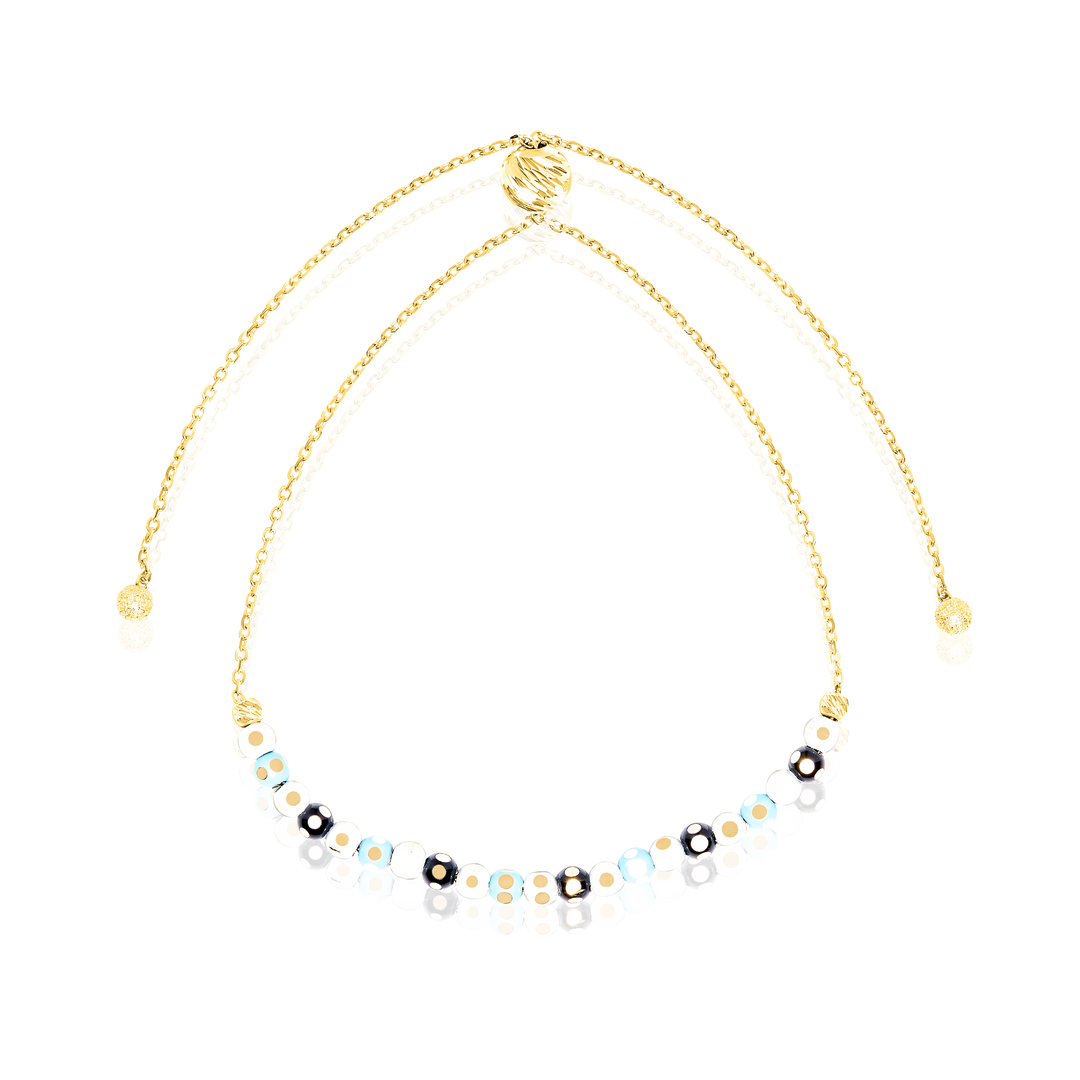 18K Real Gold Multi Color Seed Adjustable Bracelet