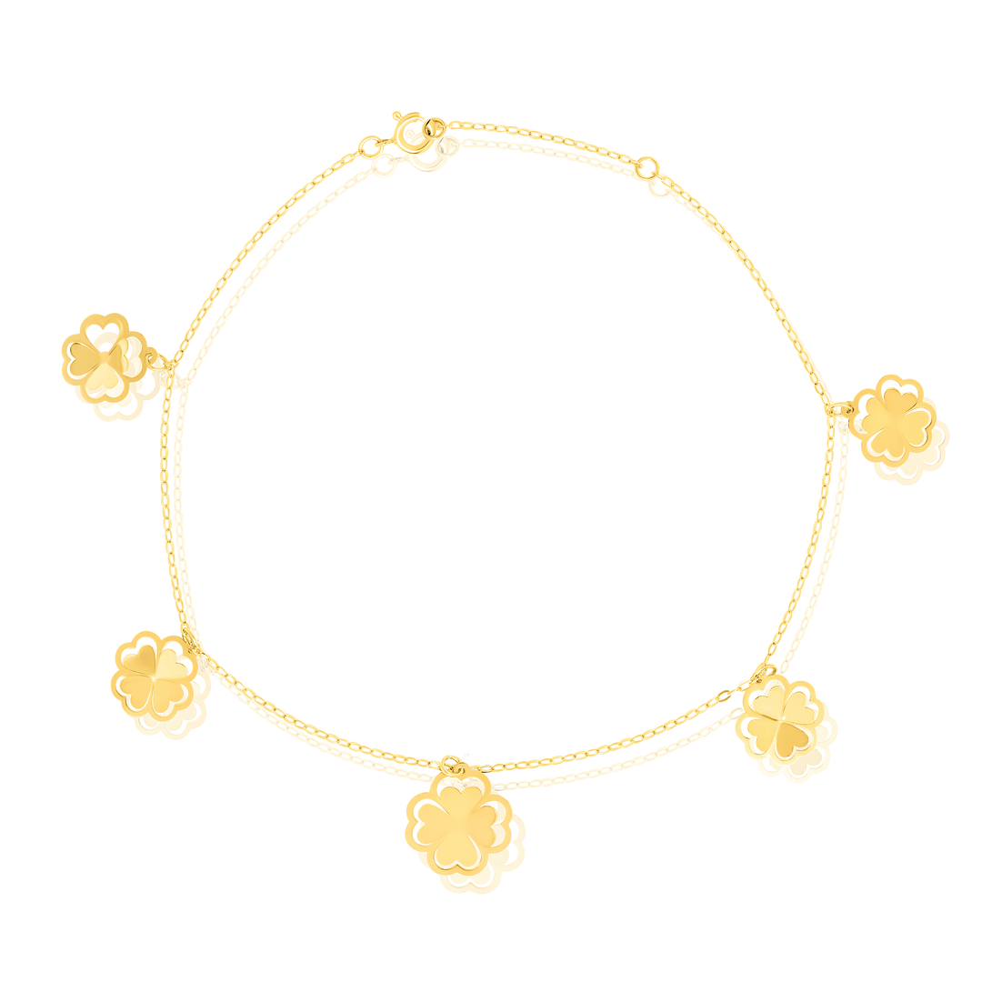 18K Real Gold Flower Bracelet