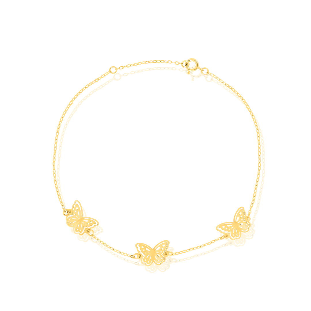 18K Real Gold Butterfly Bracelet