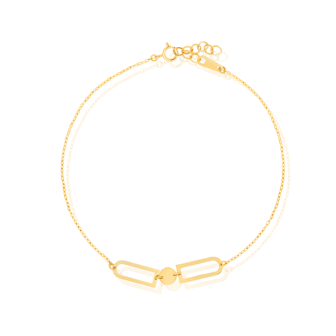 18K Real Gold Linked Seed Bracelet