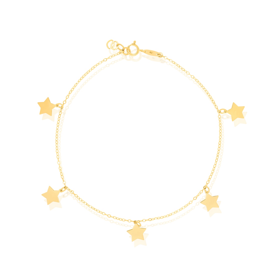 18K Real Gold Star Bracelet