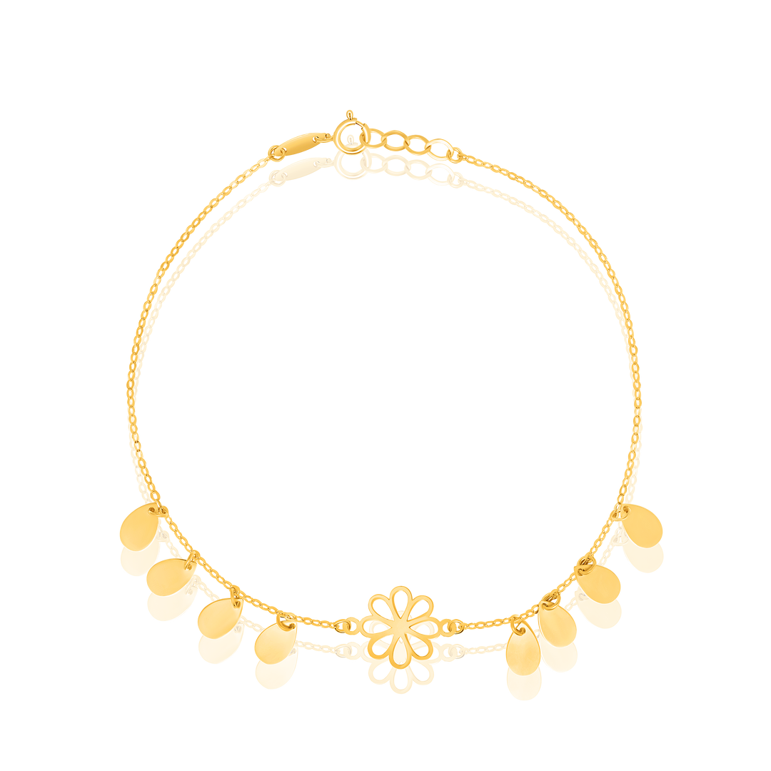 18K Real Gold Flower Bracelet