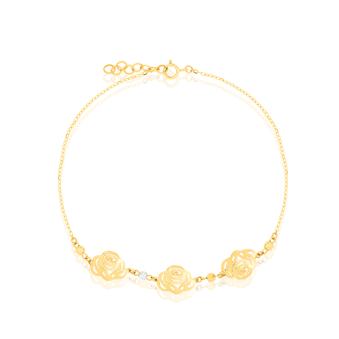 18K Real Gold Flower Bracelet