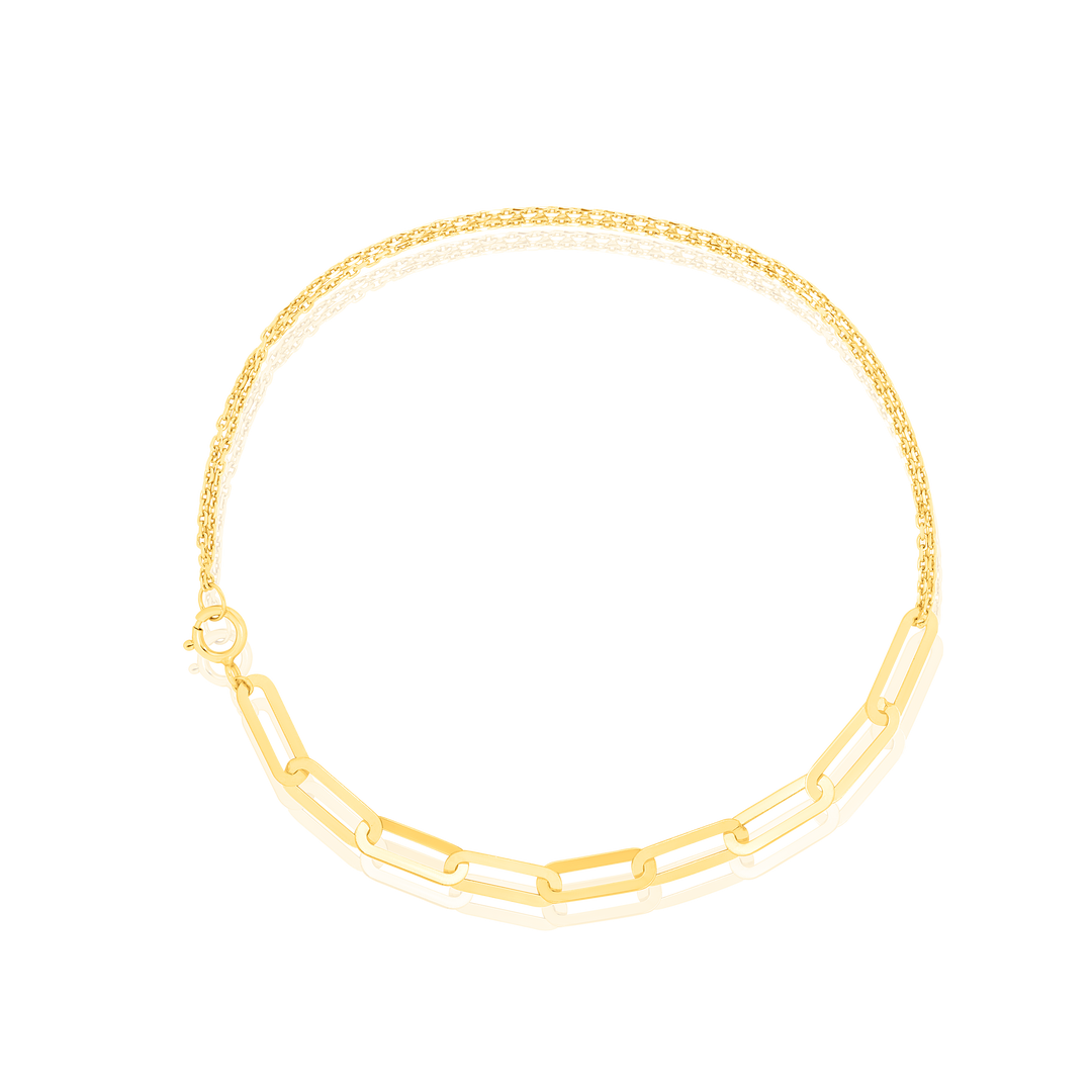 18K Real Gold Linked Bracelet