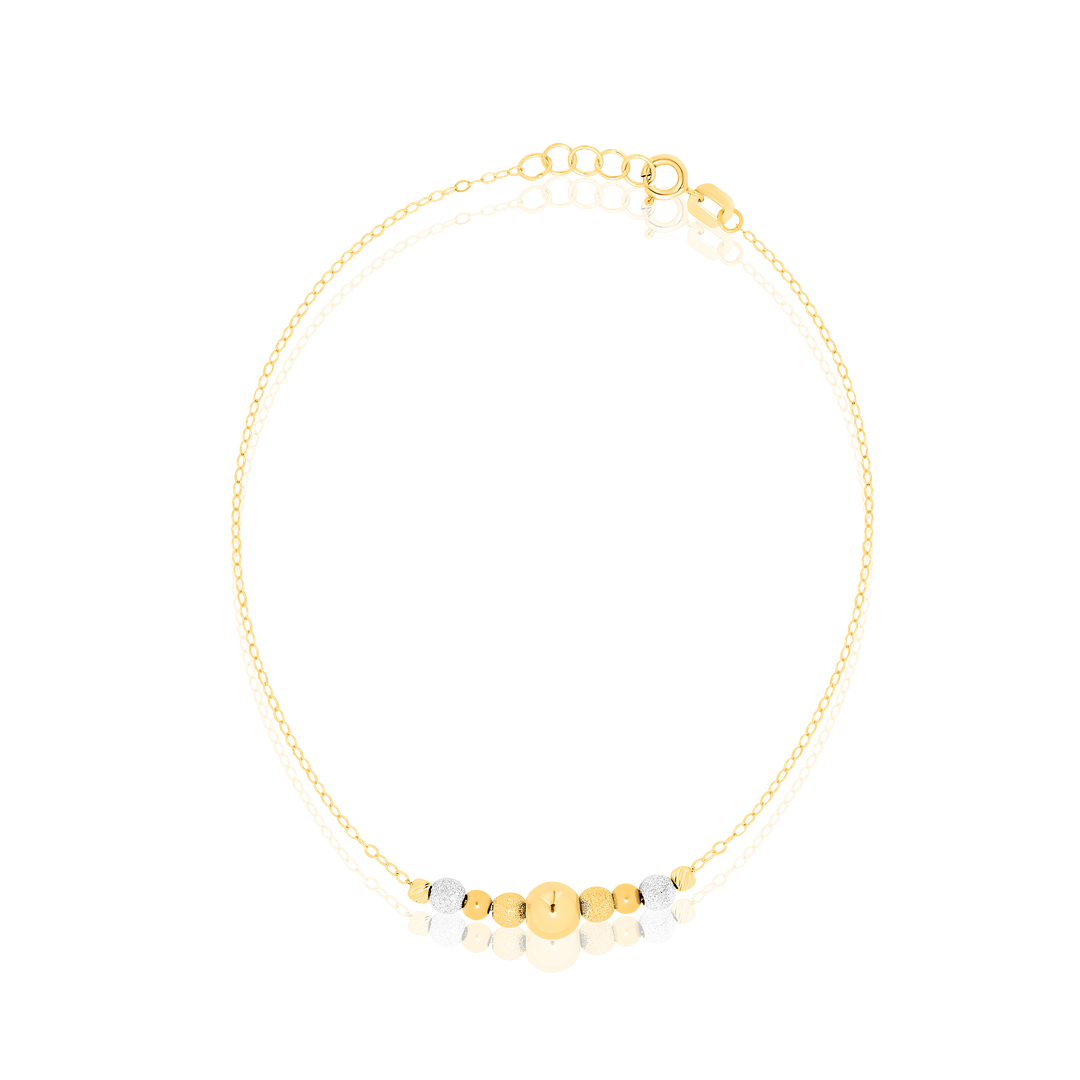 18K Real Gold 2 Color Seed Bracelet