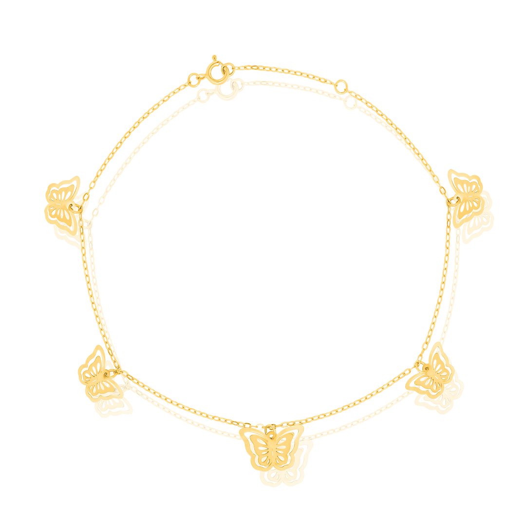 18K Real Gold Butterfly Bracelet